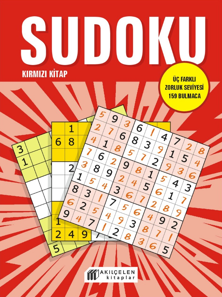 Sudoku Kırmızı Kitap - Üç Farklı Zorluk Seviyesi 159 Bulmaca – Akıl Çelen Kitaplar kitap kapağı