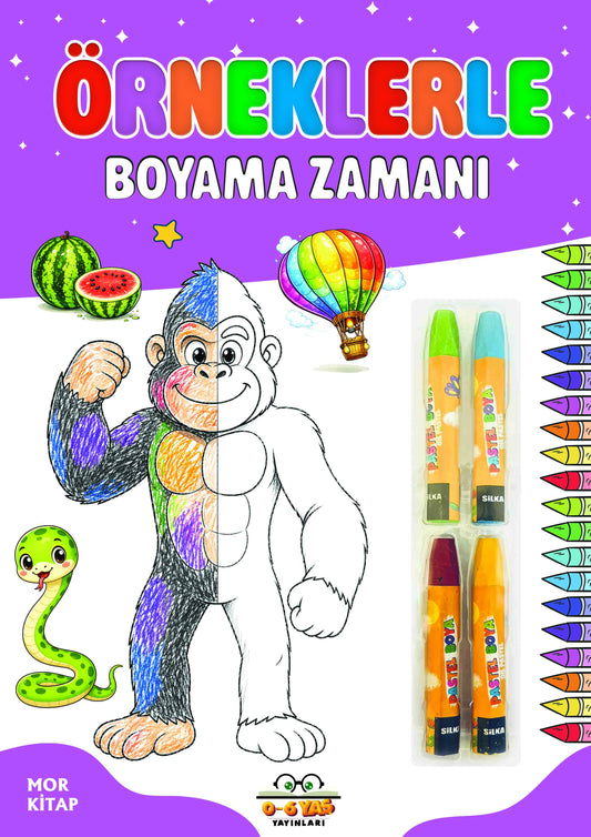 Örneklerle Boyama Zamanı - Mor Kitap – 0-6 Yaş Yayınları kitap kapağı