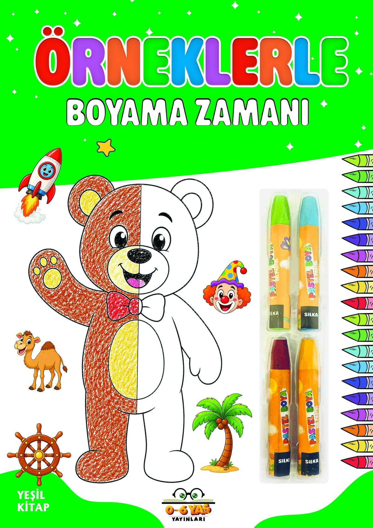 Örneklerle Boyama Zamanı - Yeşil Kitap – 0-6 Yaş Yayınları kitap kapağı