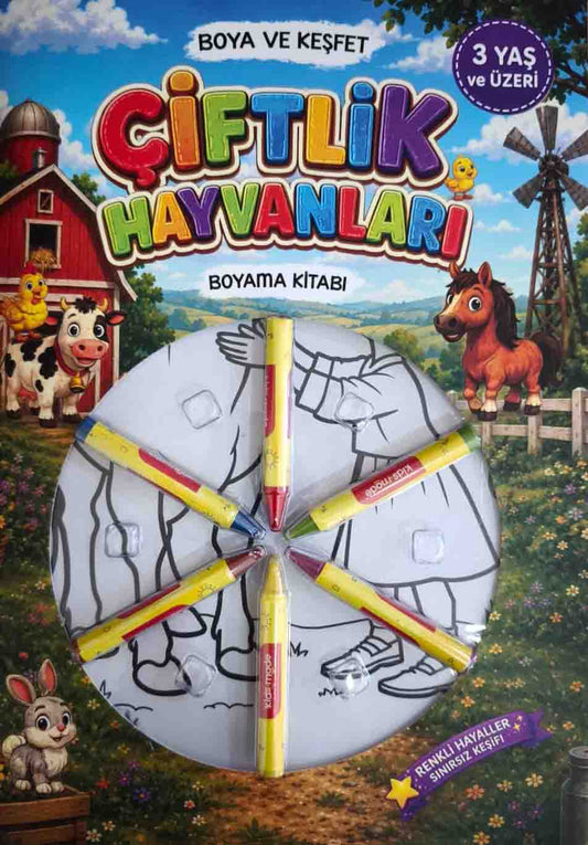 Çiftlik Hayvanları - Boya ve Keşfet – 0-6 Yaş Yayınları kitap kapağı