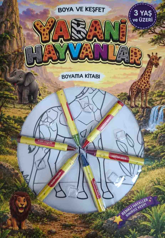 Yabani Hayvanlar - Boya ve Keşfet – 0-6 Yaş Yayınları kitap kapağı