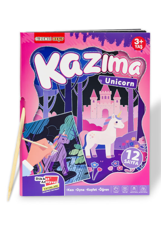 Unicorn Kazıma Etkinlik Kitabı – Dikkat Atölyesi Yayınları kitap kapağı