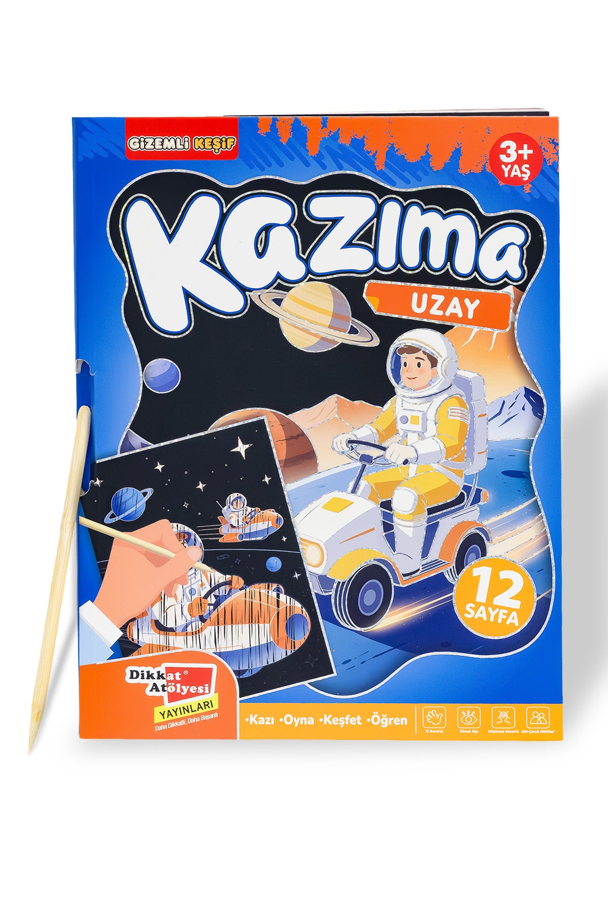 Uzay Kazıma Etkinlik Kitabı – Dikkat Atölyesi Yayınları kitap kapağı