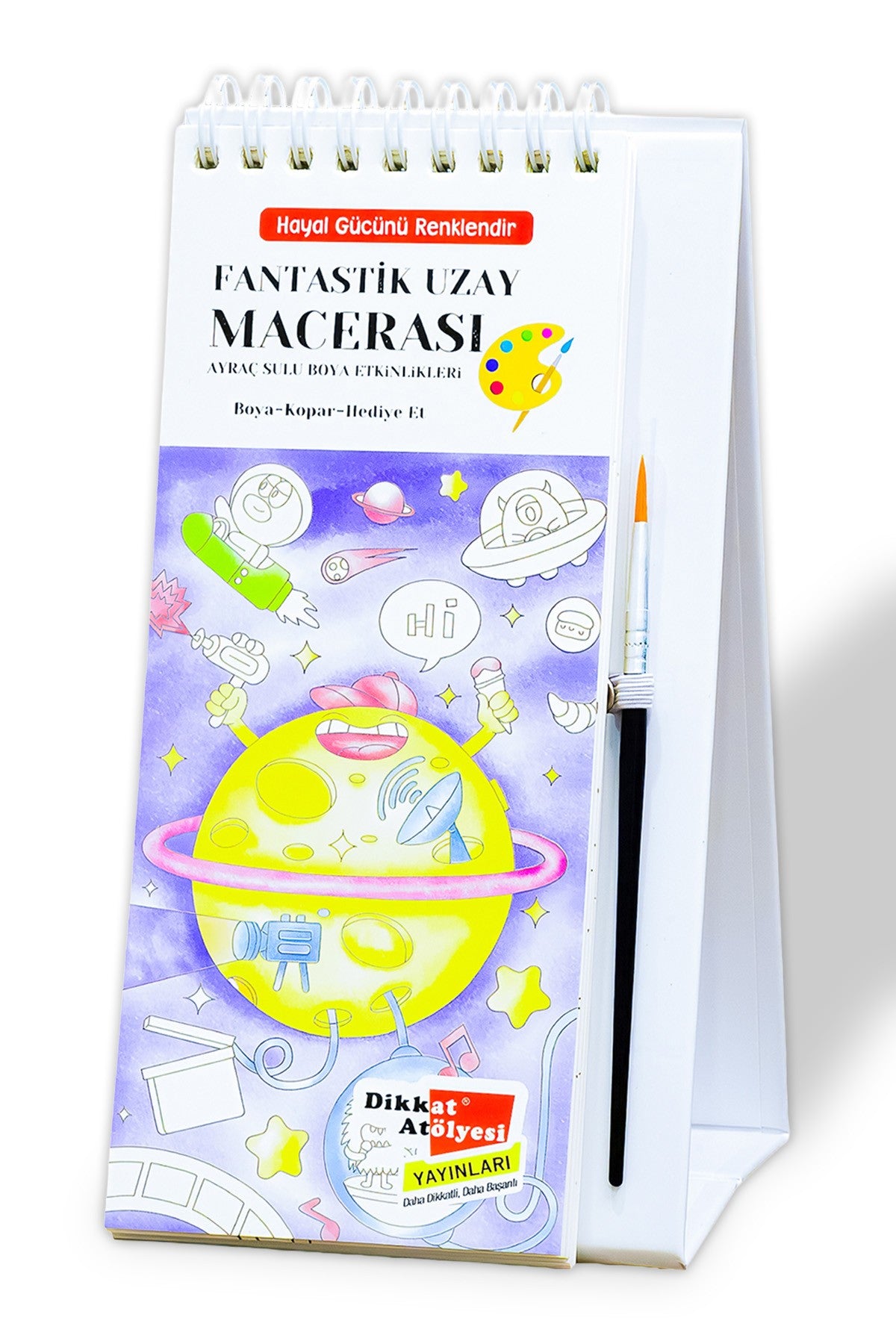 Fantastik Uzay Macerası - Sulu Boya Etkinlik Kitabı – Dikkat Atölyesi Yayınları kitap kapağı