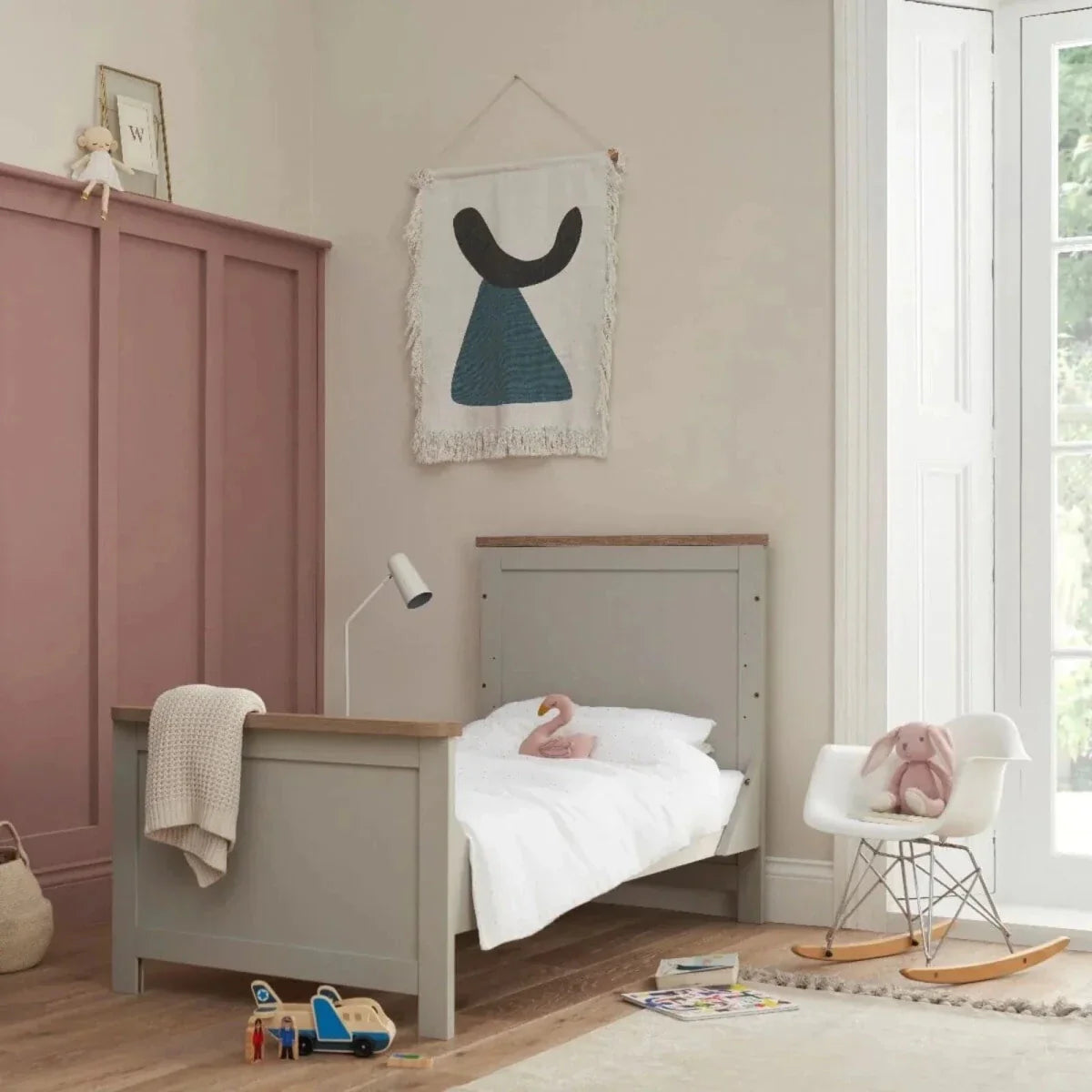 Tutti Bambini Verona Cot Bed - Dove Grey/Oak