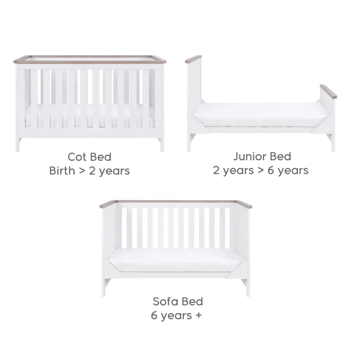 Tutti Bambini Verona 3 pcs Room Set - White/Oak