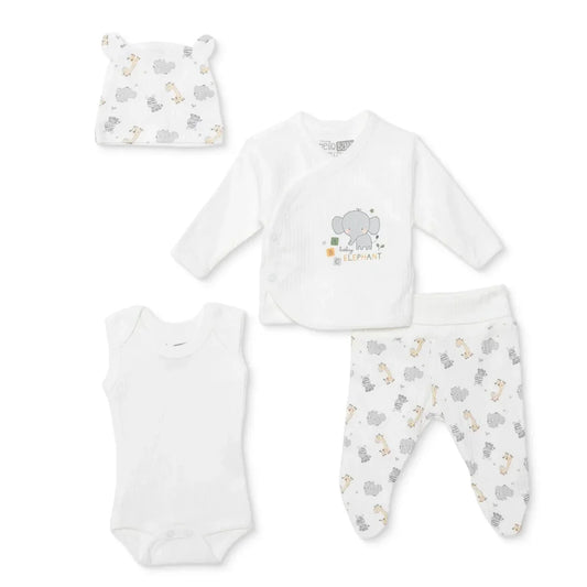 HelloBaby 100% Cotton Tiny Baby Set  - Ecru