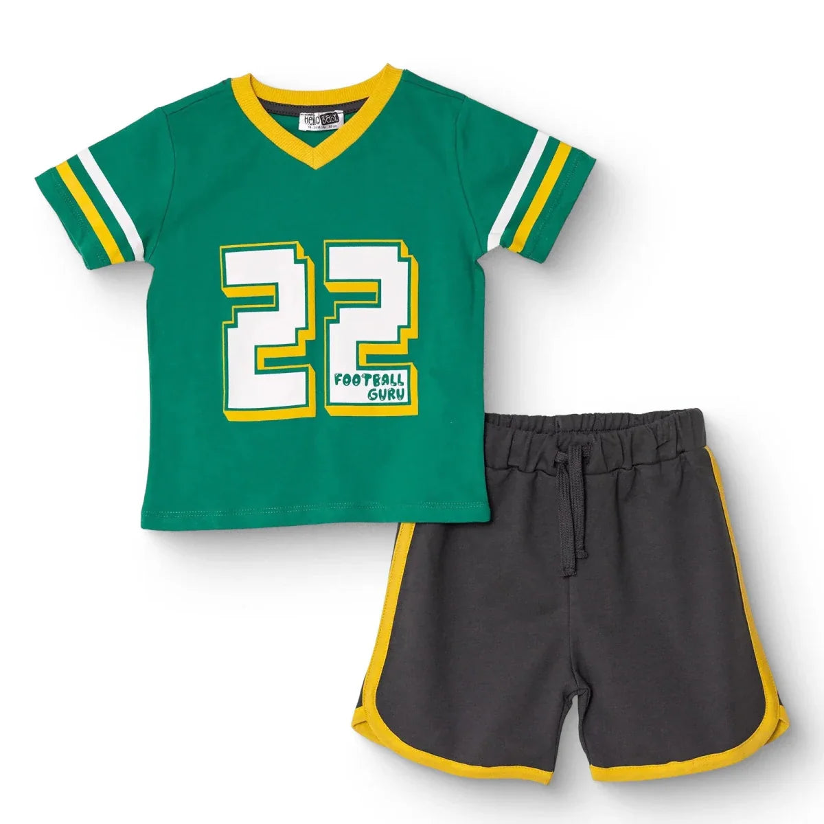 HelloBaby Boys T-shirt-Short Numbers - Dark Green
