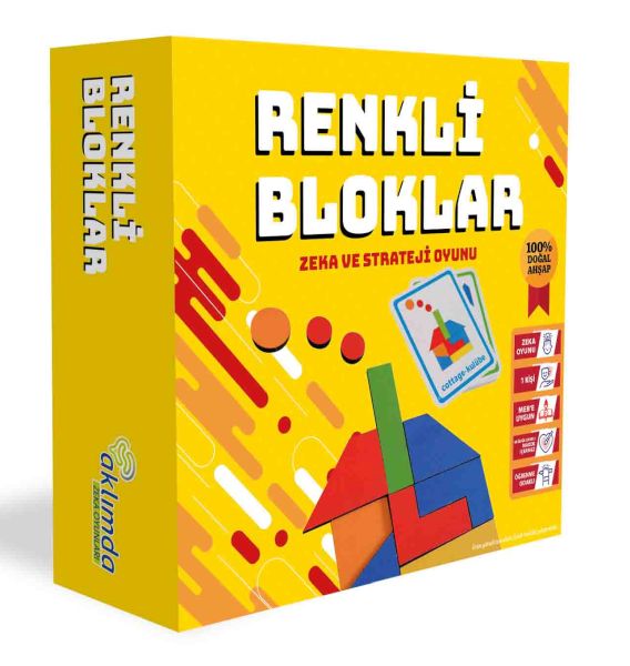 Renkli Bloklar (Ahşap) - Aklımda Zeka Oyunları Kitap
