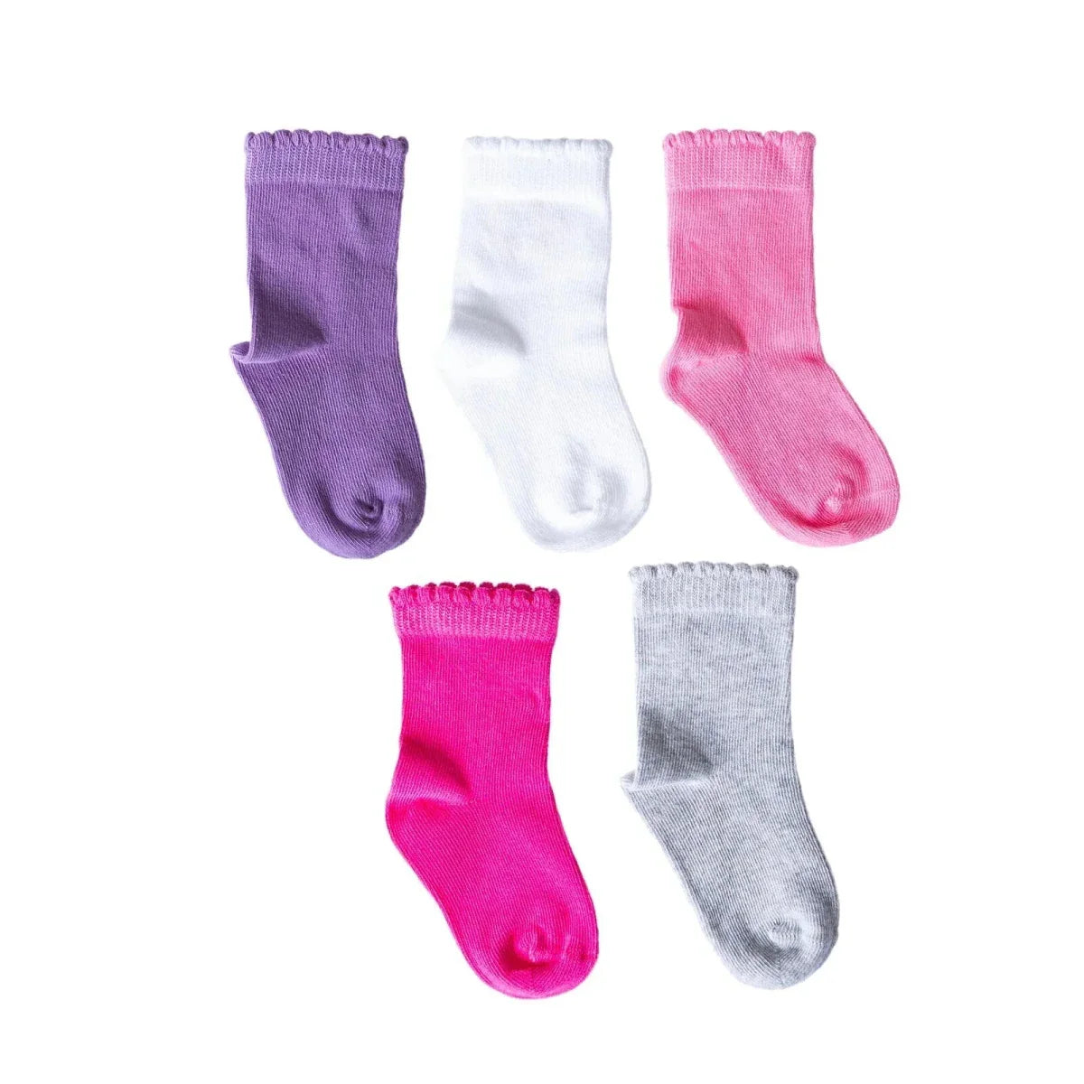 HelloBaby Girls 5-Pack Socks Sky - Pink