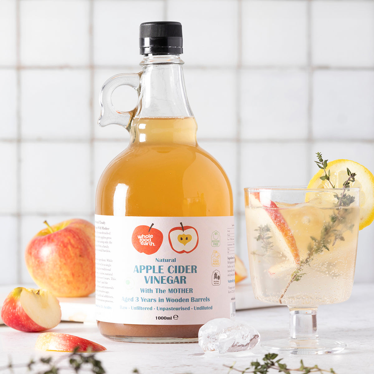 Apple Cider Vinegar 3 x 1L With "Mother" | Raw | Unpasturised | Unfiltered | GMO Free