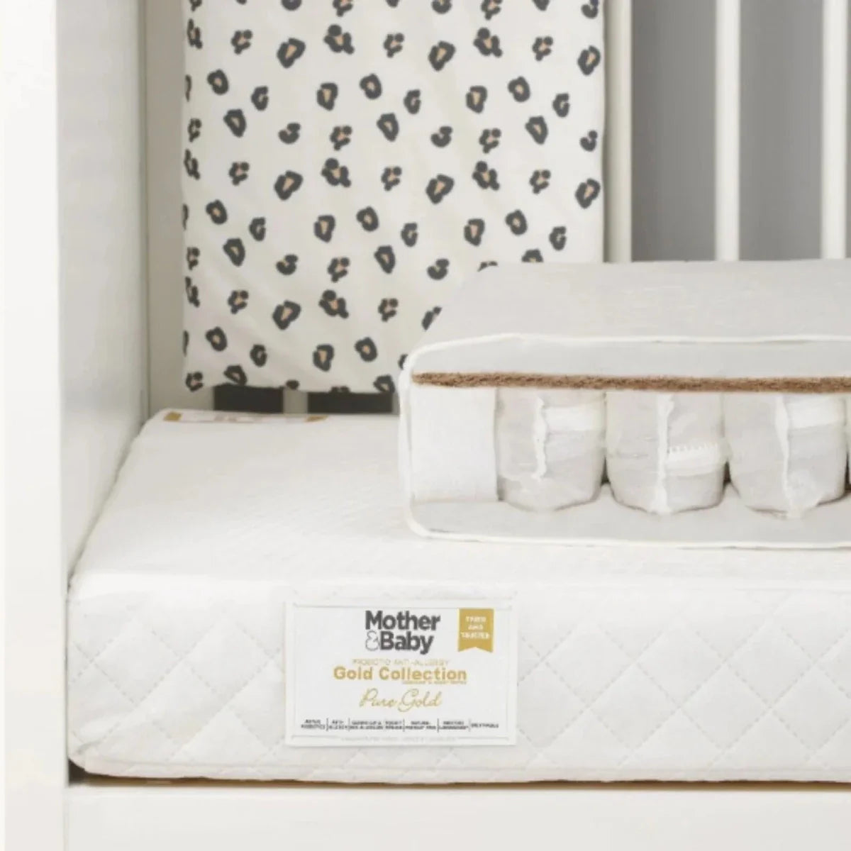 CuddleCo Mother&Baby Pure Gold Anti-Allergy Coir Pocket Sprung Cot Mattress 120 x 60cm