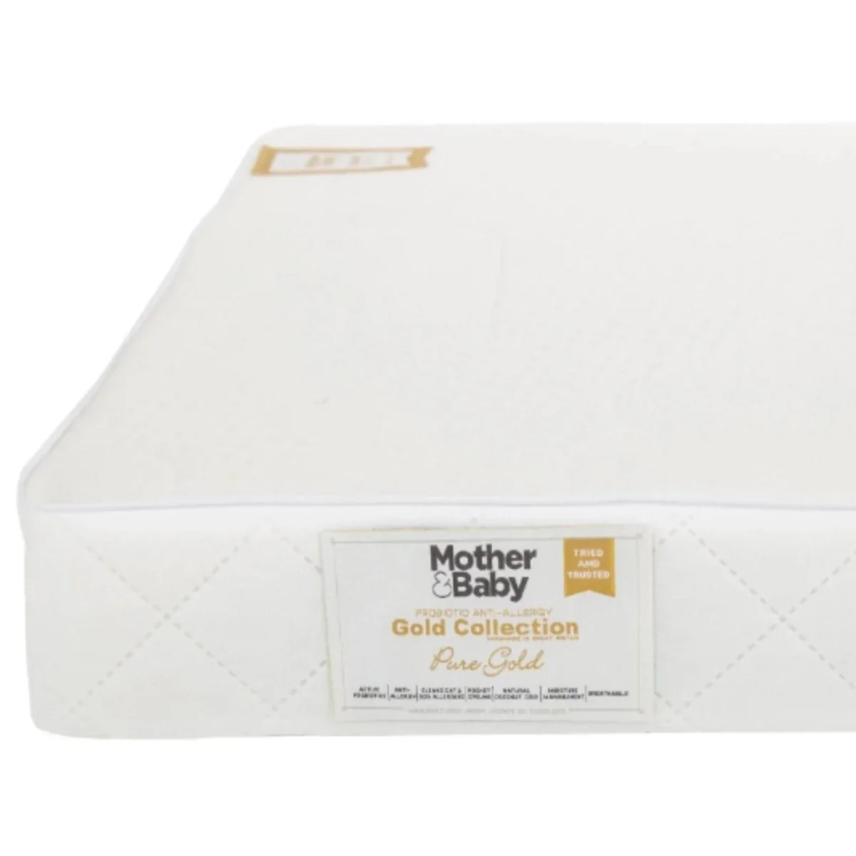 CuddleCo Mother&Baby Pure Gold Anti-Allergy Coir Pocket Sprung Cot Mattress 120 x 60cm