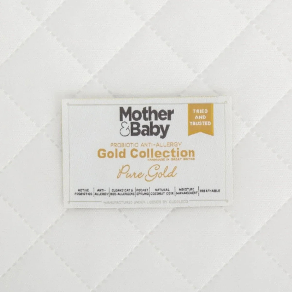 CuddleCo Mother&Baby Pure Gold Anti-Allergy Coir Pocket Sprung Cot Mattress 120 x 60cm