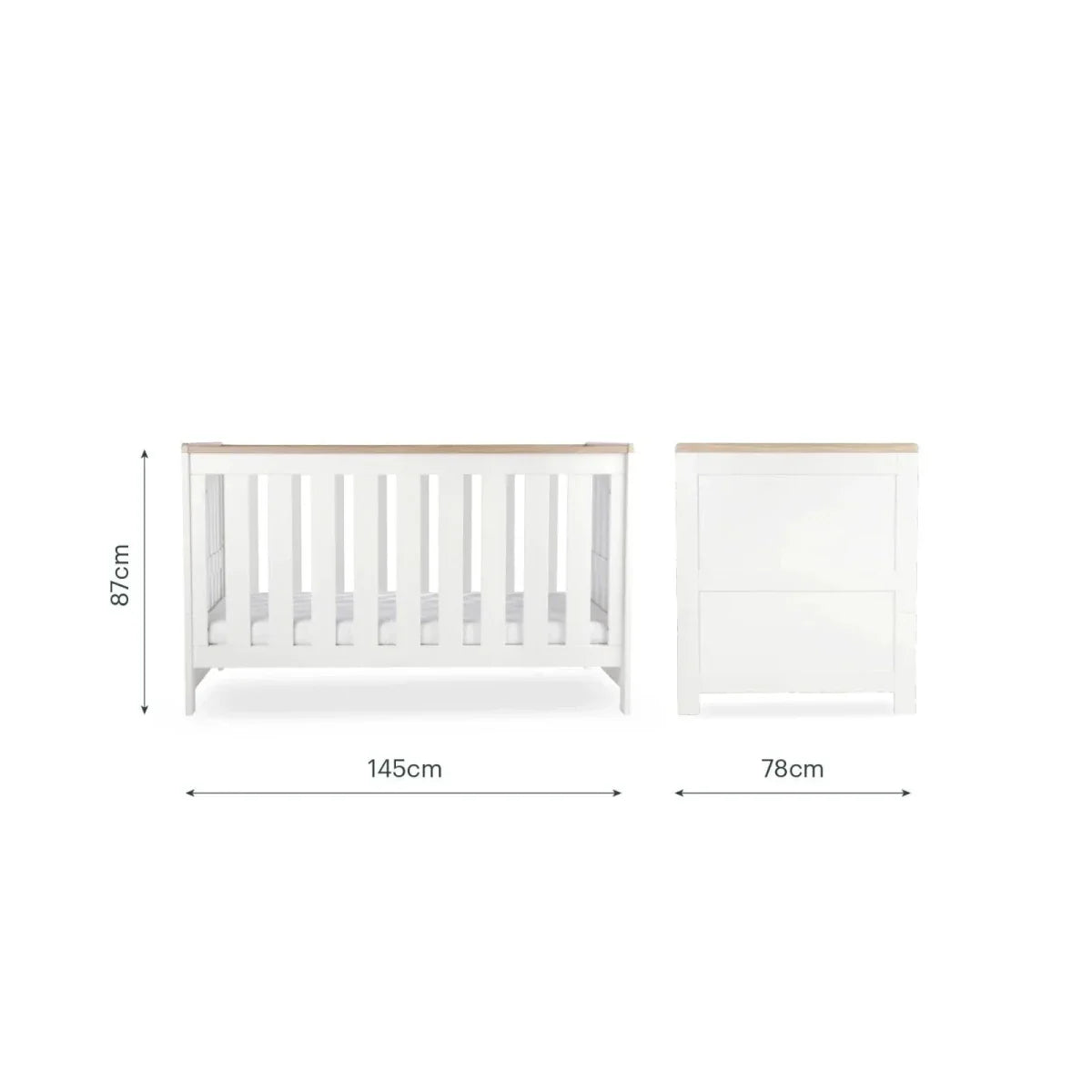 CuddleCo Burford 2 Piece Nursery Furniture Set - White/Oak