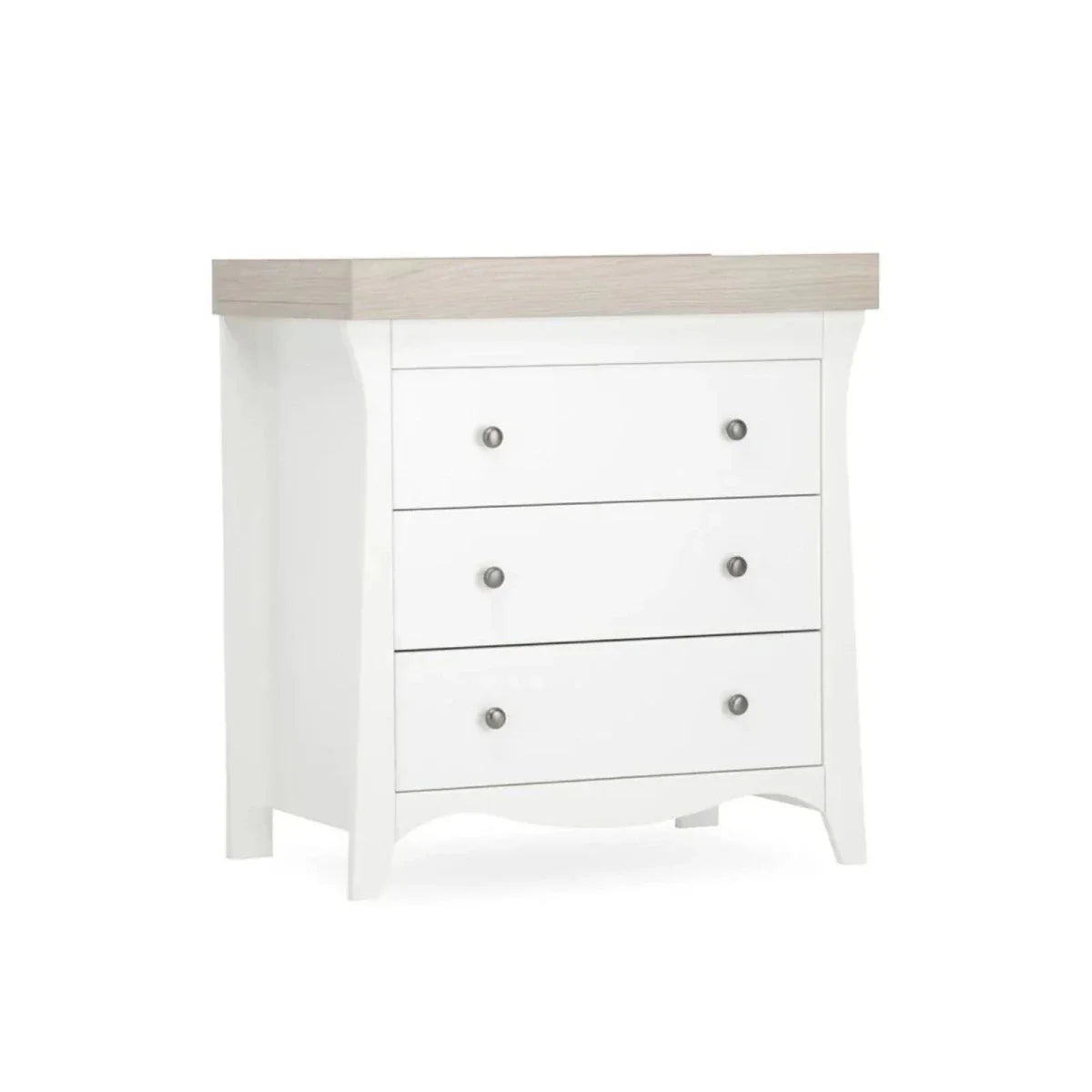 CuddleCo Clara 3 Piece Nursery Furniture Set - White & Ash