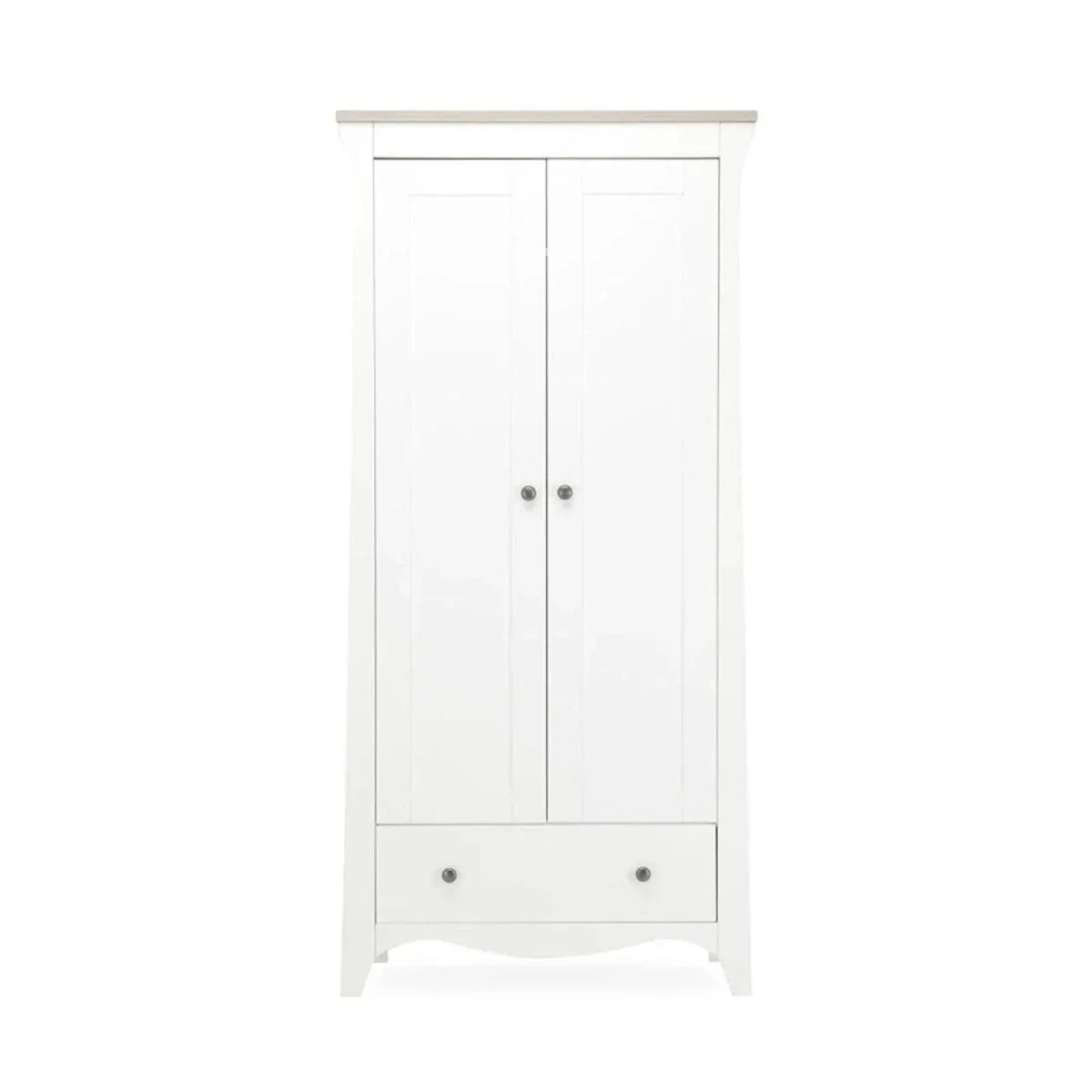 CuddleCo Clara 2 Door Double Wardrobe - White & Ash