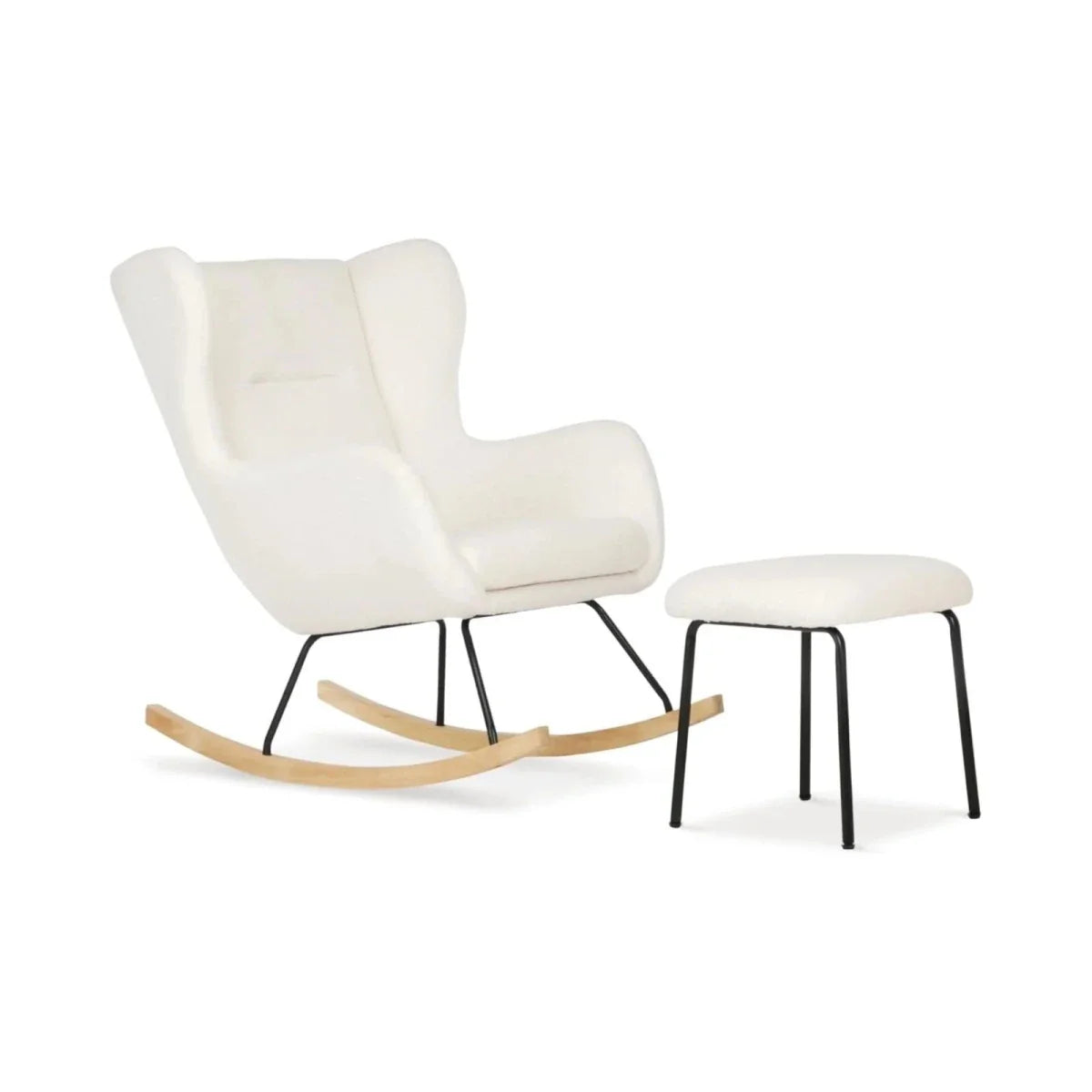 CuddleCo Marley Nursing Chair and Footstool - Teddy Off White
