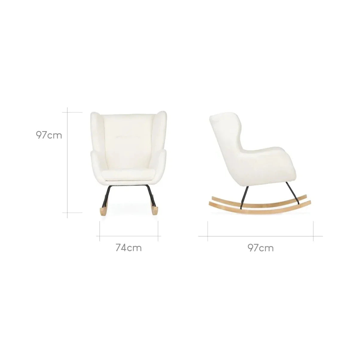 CuddleCo Marley Nursing Chair and Footstool - Teddy Off White