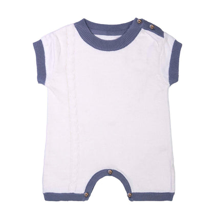 Organic Cotton Knitted Newborn Summer Romper-0