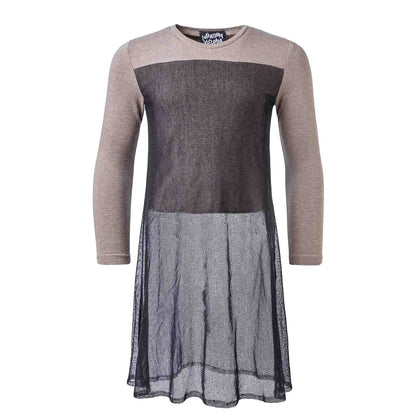Kids Beige Top with Mesh-0