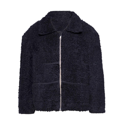 Black Faux Fur Jacket-0