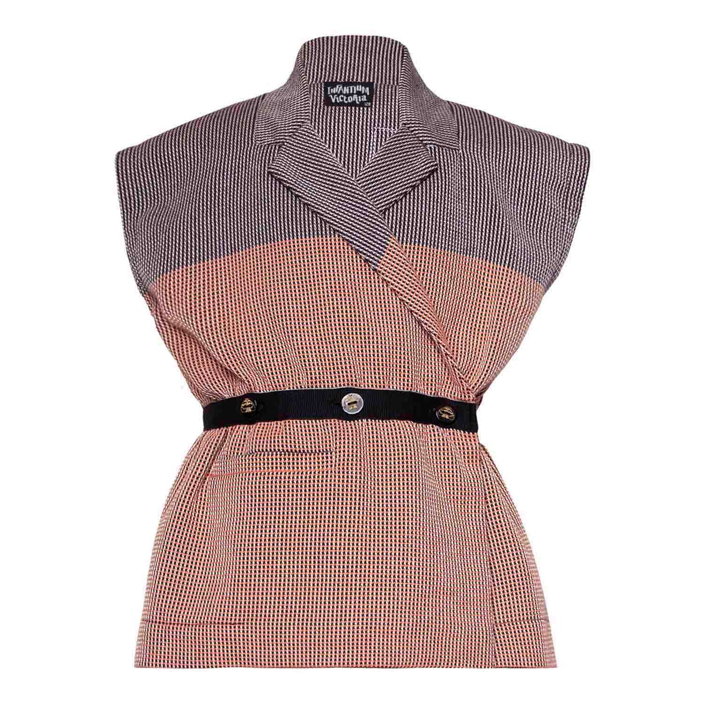 Multicolored Sleveless Jacket with Appliquè-0