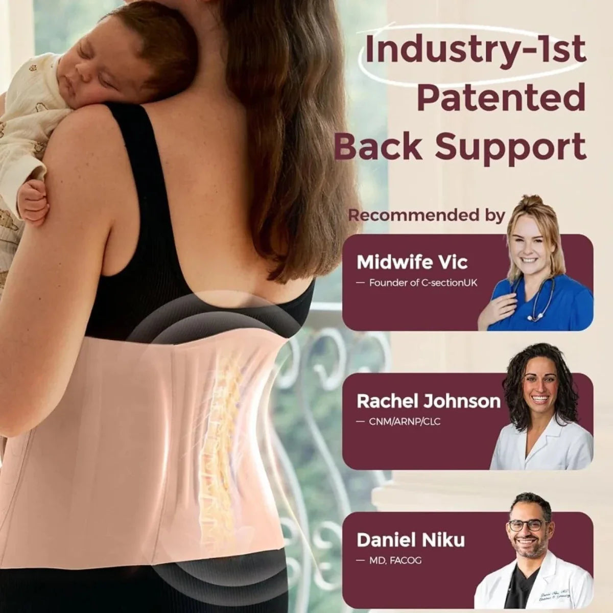 Momcozy Ergowrap Postpartum Belly Band Standard M - Oyster Pink