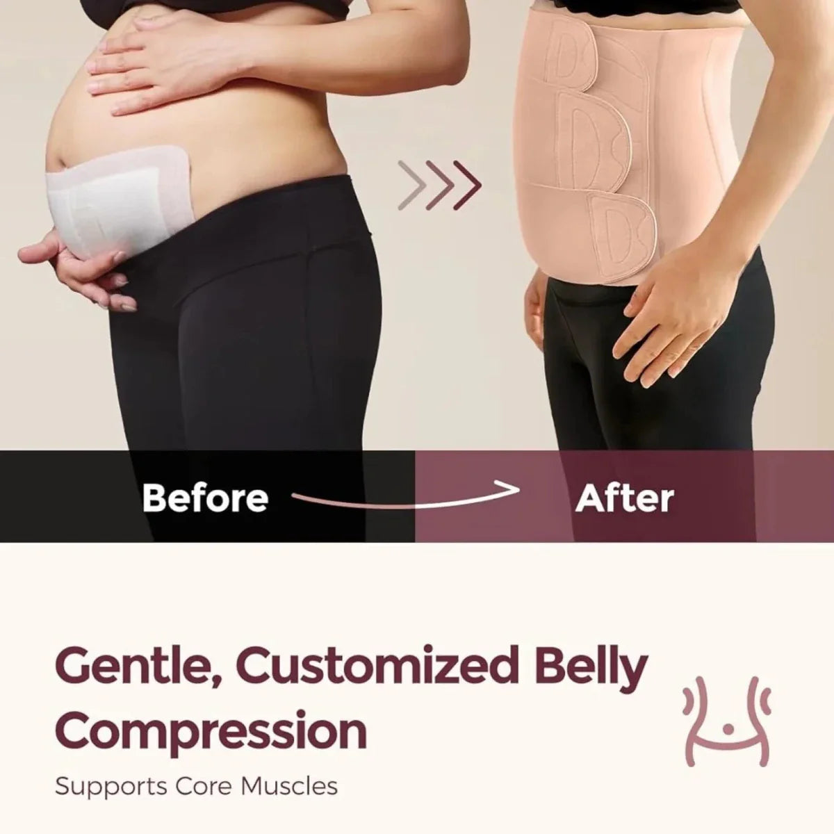 Momcozy Ergowrap Postpartum Belly Band Standard M - Oyster Pink