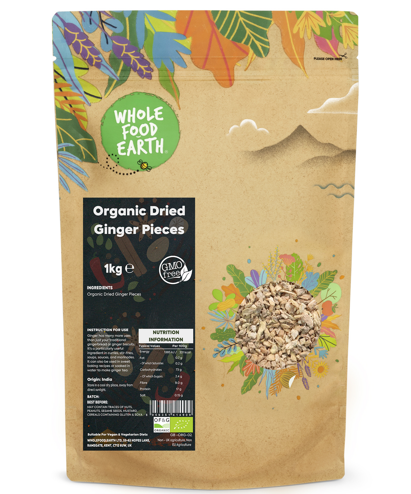 Organic Ginger Root Cut Pieces