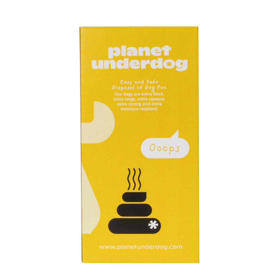 60 Planet Underdog Compostable Dog Poop Bags - Yellow Box - mezetto