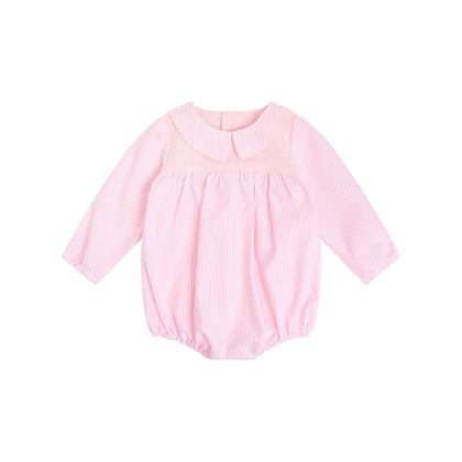 Pink Stripes Baby Girl Rompers-0