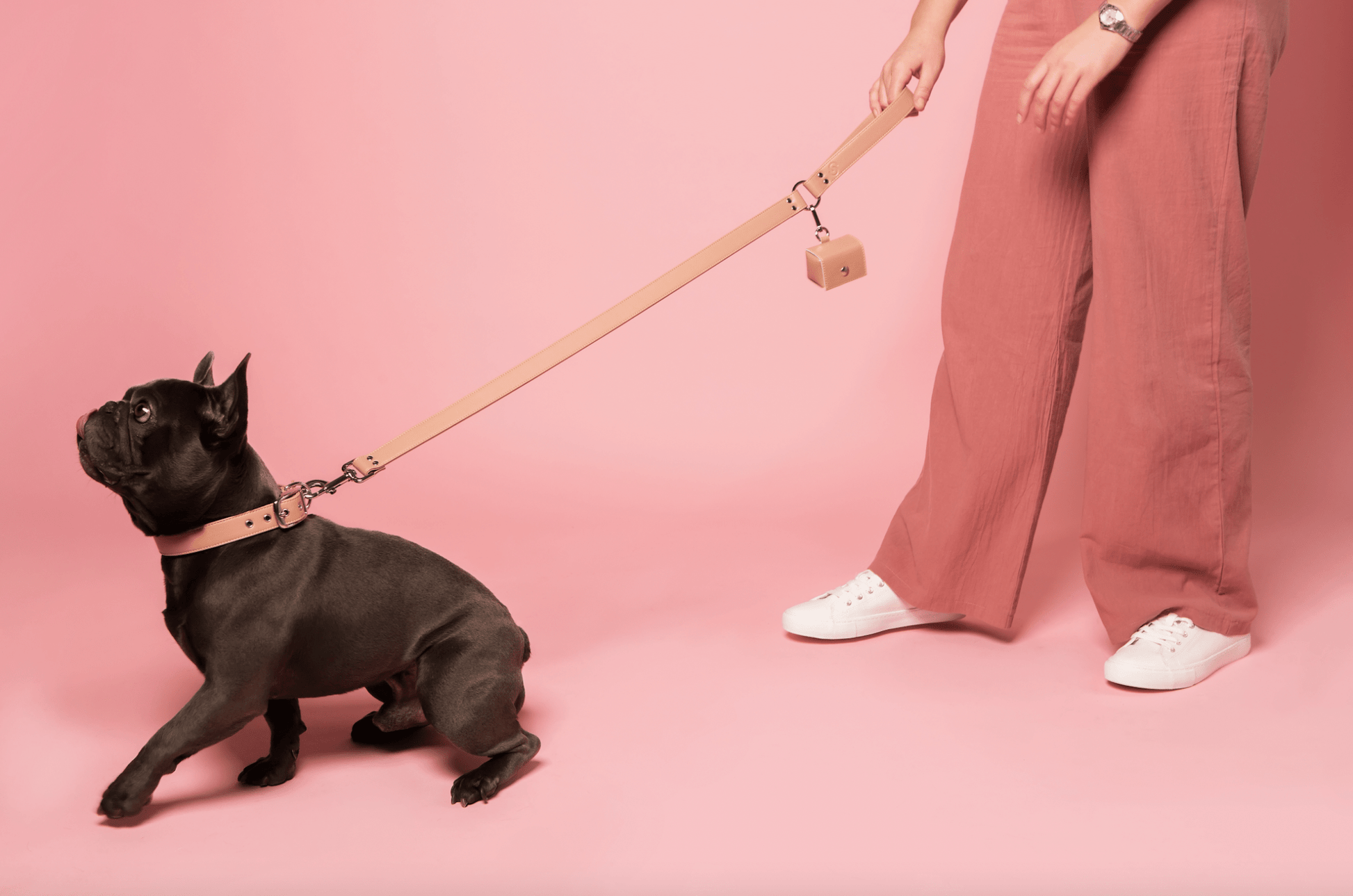 Blush pink apple leather lead - mezetto