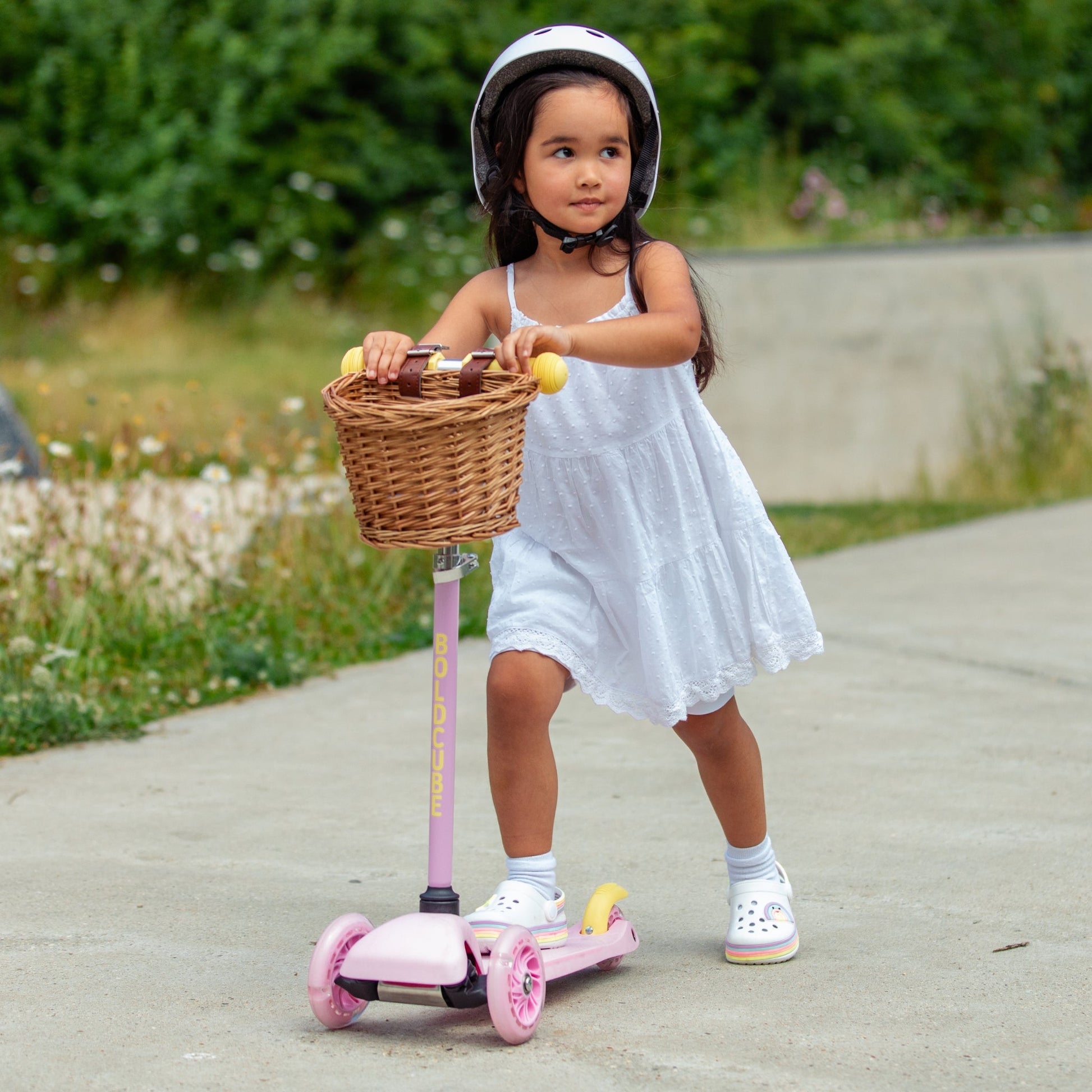 Pink & Yellow - Teeny 3 Wheel Scooter - mezetto
