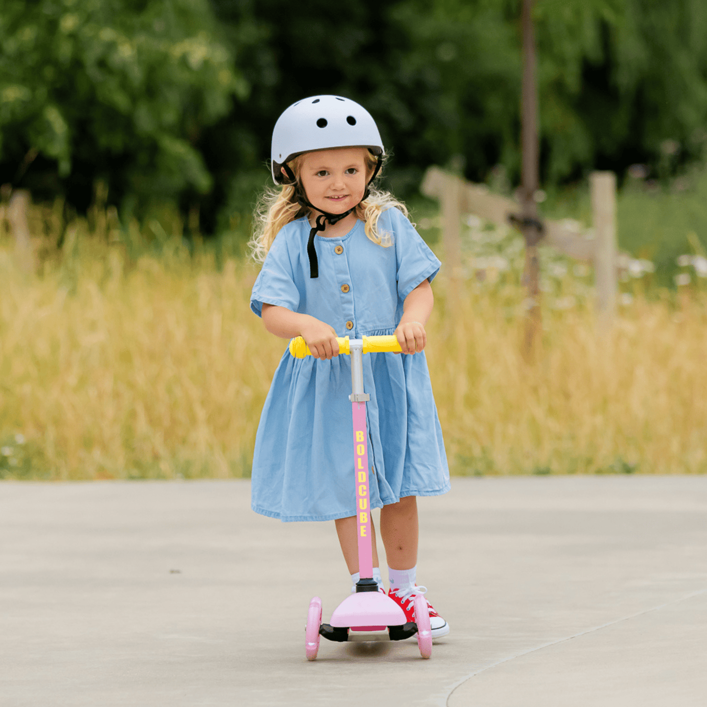 Pink & Yellow - Teeny 3 Wheel Scooter - mezetto