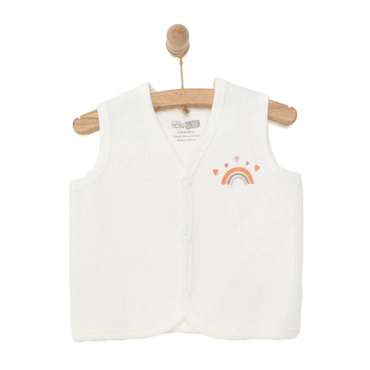 HelloBaby Girl Quilted Vest - Ecru