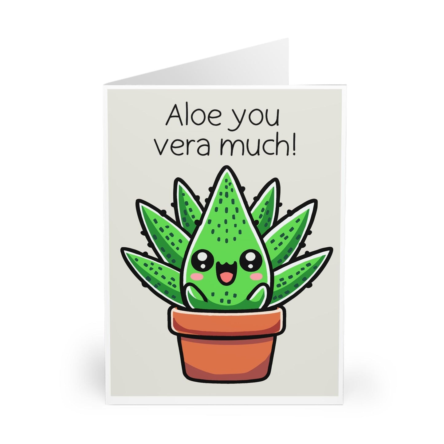 Aloe You Vera Much – Cute Plant Pun Greeting Card - mezetto KEOLIX KEOLIX