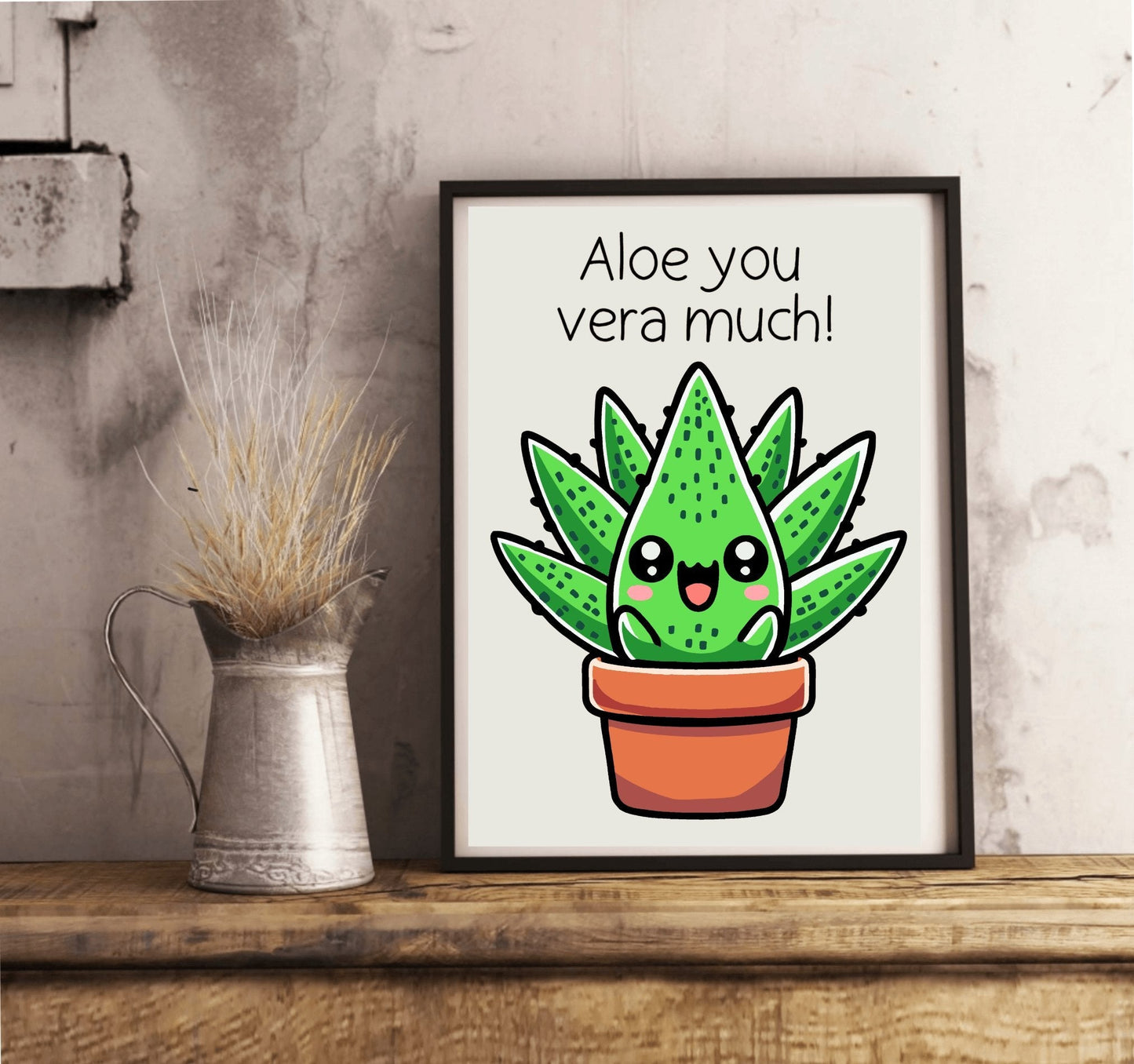 Aloe You Vera Much – Funny Plant Art Print - mezetto KEOLIX KEOLIX