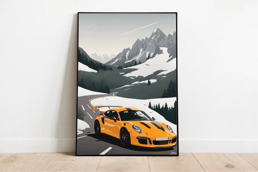 Alpine Drive Wall Art | Luxury Sports Car Print | A3 A4 A5 - mezetto KEOLIX KEOLIX