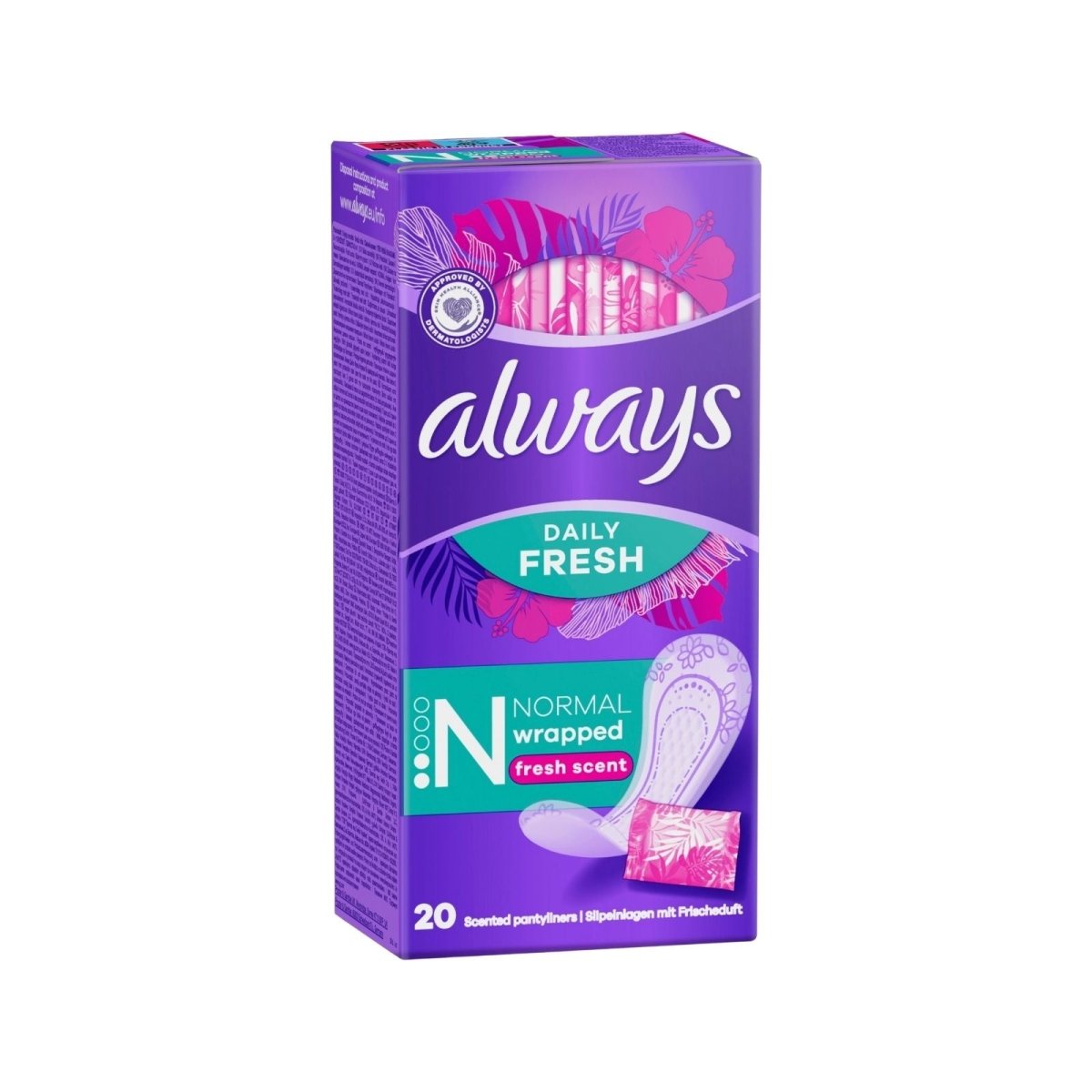 Always Dailies Singles Normal to Go Pantyliners 20 pcs - mezetto ebebek ebebek