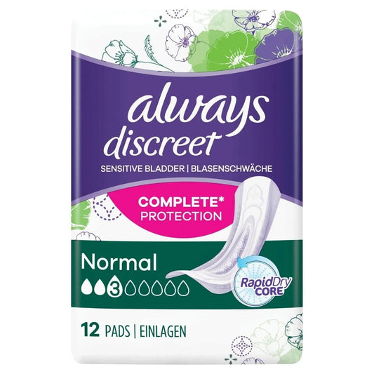 Always Discreet Incontinence Pads Normal 12 pcs - mezetto ebebek ebebek