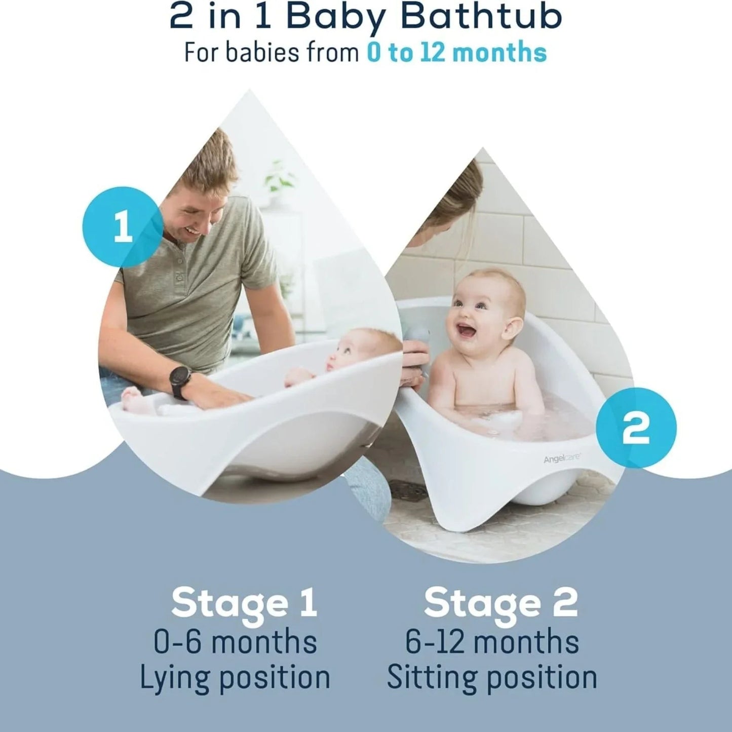 Angelcare Baby 2 - in - 1 Bath Tub - mezetto ebebek ebebek