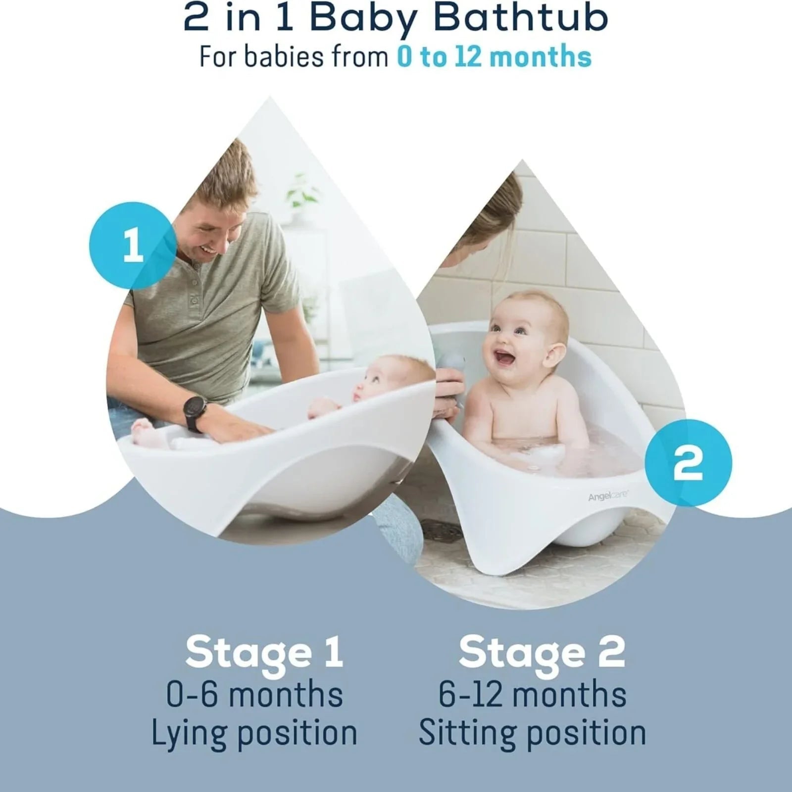 Angelcare Baby 2 - in - 1 Bath Tub - mezetto ebebek ebebek