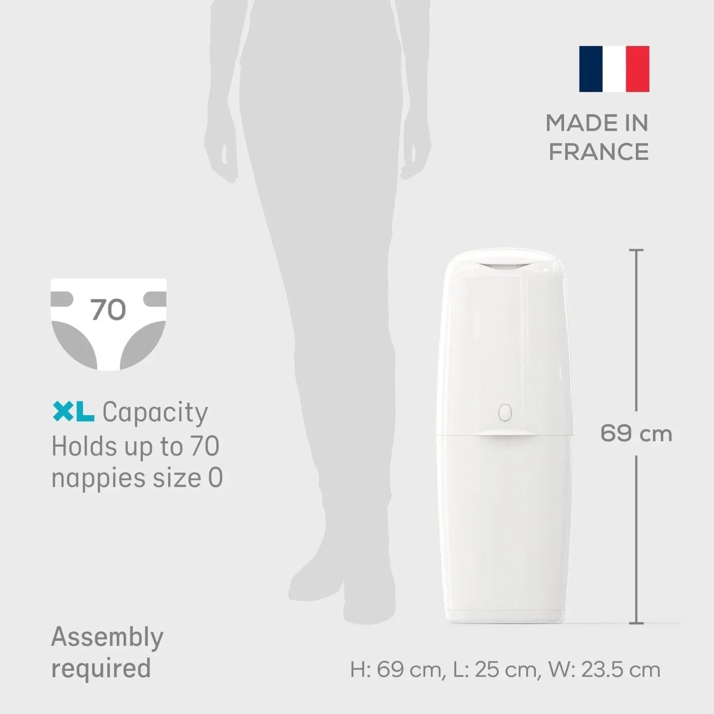Angelcare Classic XL Nappy Bin with 1 Refill - mezetto ebebek ebebek