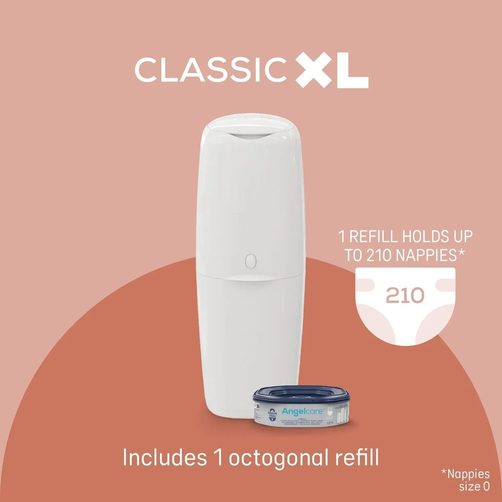 Angelcare Classic XL Nappy Bin with 1 Refill - mezetto ebebek ebebek