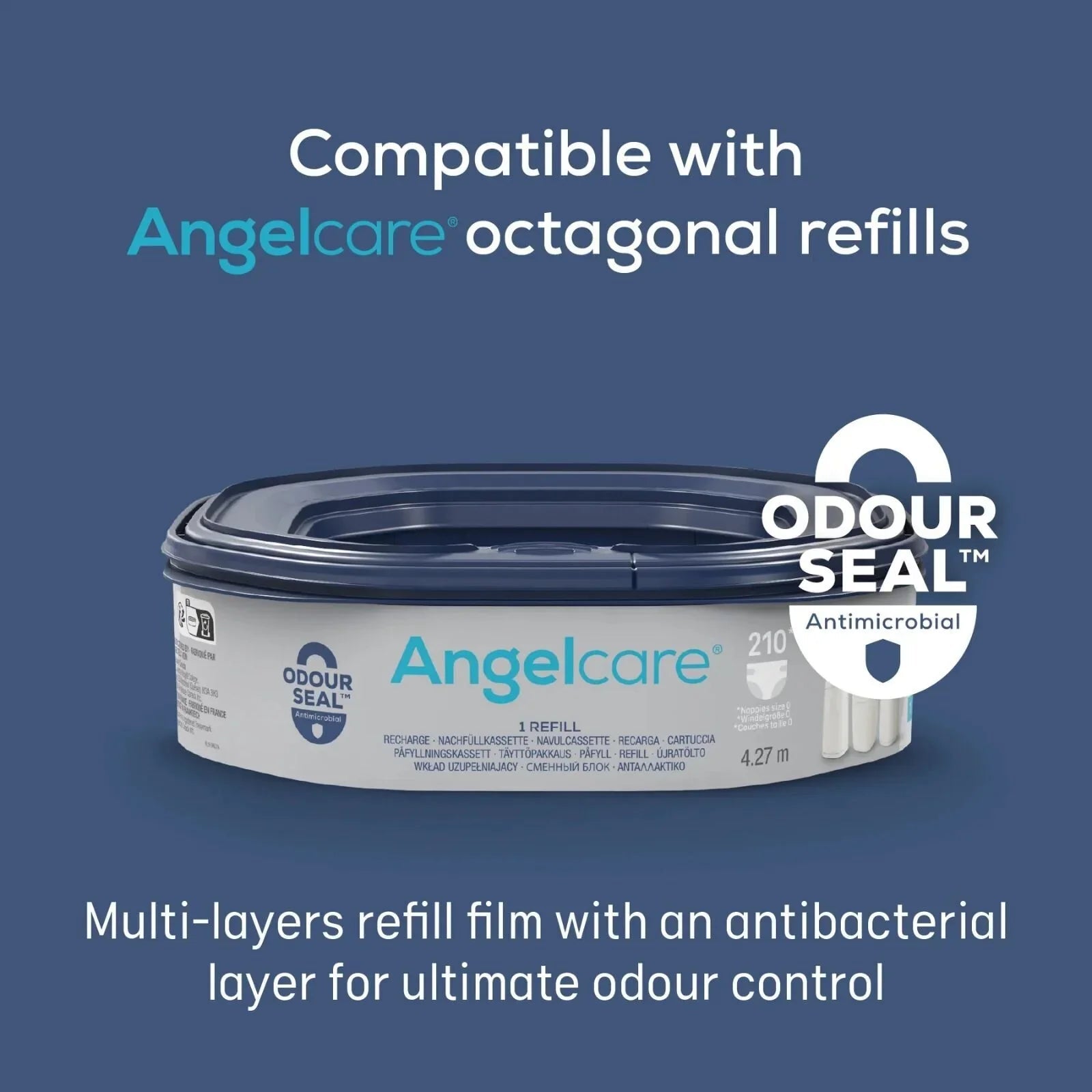 Angelcare Classic XL Nappy Bin with 1 Refill - mezetto ebebek ebebek