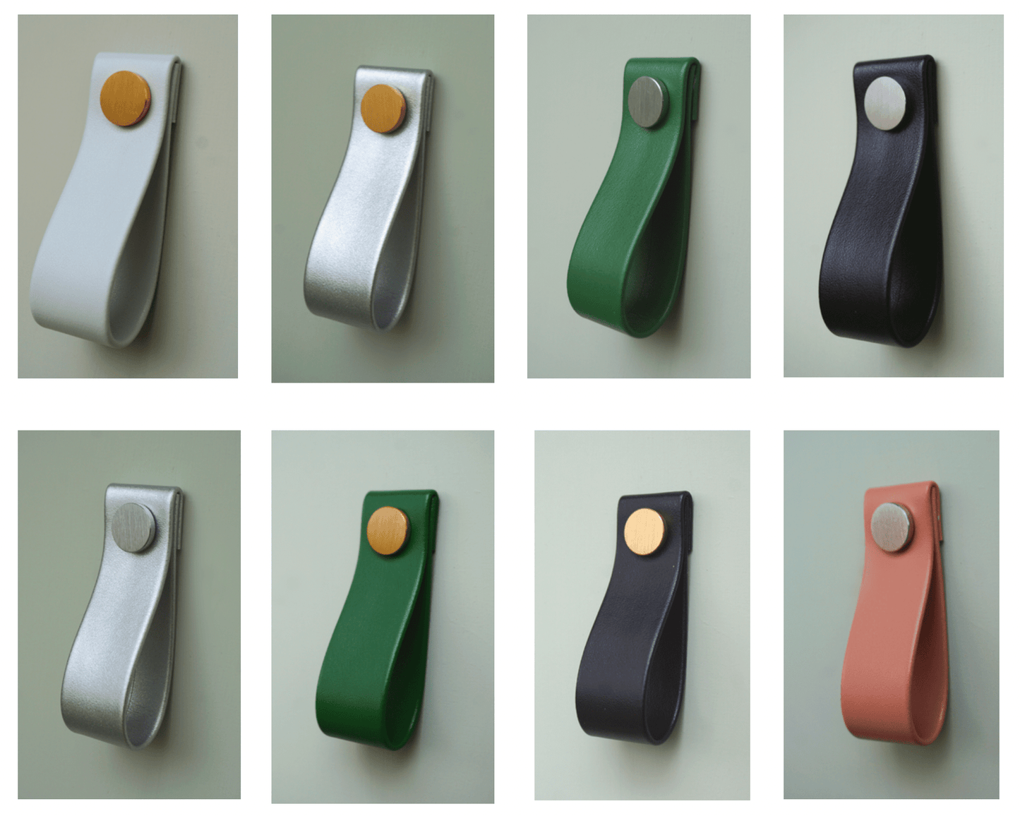 Cupboard door drawer pull, made with apple leather - mezetto