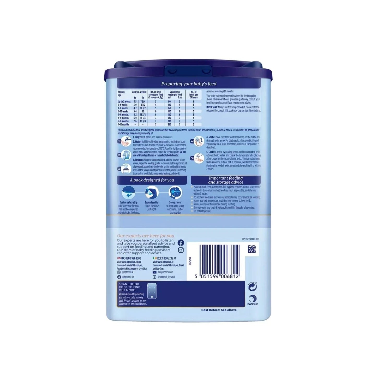 Aptamil 1 First Infant Milk Formula from Birth 800g - mezetto ebebek ebebek