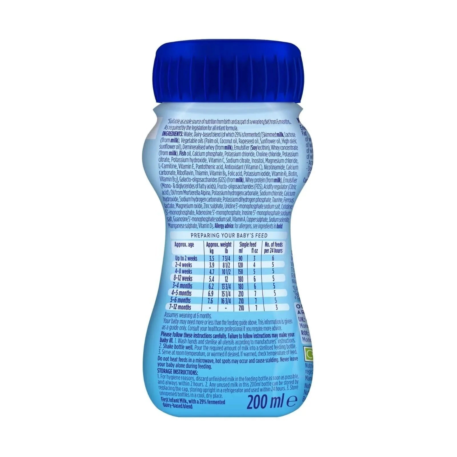 Aptamil 1 First Infant Ready to Feed Liquid Milk from Birth 200ml - mezetto ebebek ebebek