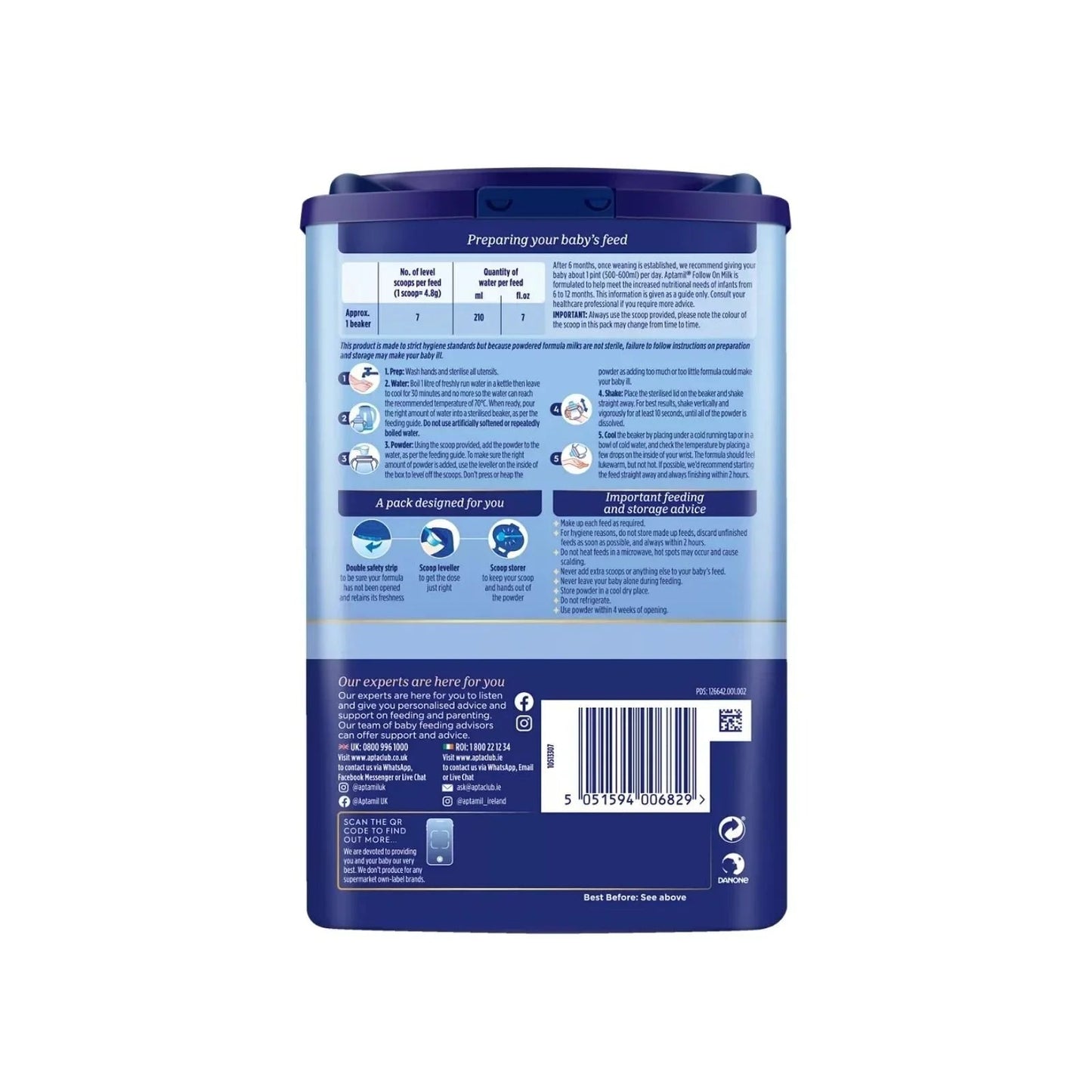 Aptamil 2 Follow On Milk Formula 6 - 12 months 800g - mezetto ebebek ebebek